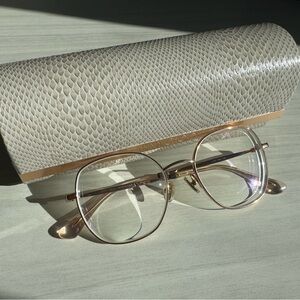 Jimmy Choo Rose Gold Glasses with Textured Case